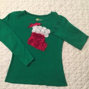 Little Girls Copper Key Christmas Top